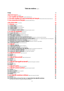 Table des matières Cuprins PHONÉTIQUEFonetica 1. Les voyelles