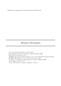 Mesures électriques - Préparation à l`Agrégation de Physique