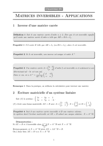 Matrices inversibles
