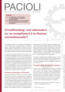 Crowdfunding: une alternative ou un complément à la finance