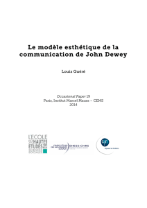 Le modèle esthétique de la communication de John Dewey