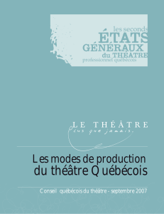 du théâtre Québécois - le Conseil québécois du théâtre
