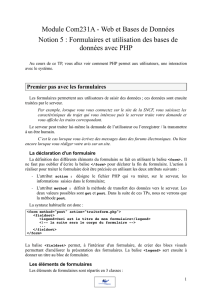 Notion 5 : PHP, formulaires et BDD