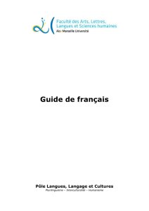 Guide de français PLLC - Faculté des arts, lettres, langues, sciences
