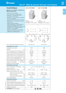 Caractéristiques Série 67 - Relais de puissance 50 A pour