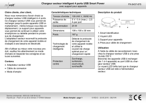 Chargeur secteur intelligent 4 ports USB Smart Power
