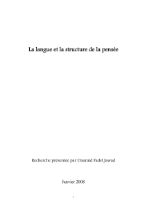 La langue et la structure de la pensée