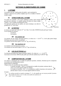 notions elementaires de chimie i. l`atome