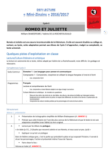 Roméo et Juliette - DSDEN 19 Site pédagogique
