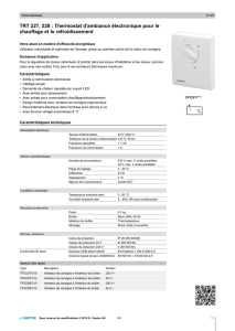 TRT 227, 228 : Thermostat d`ambiance électronique pour le