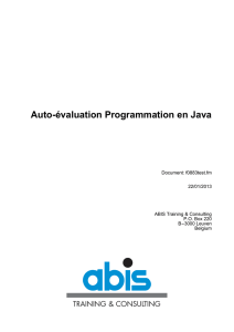 Auto-évaluation Programmation en Java