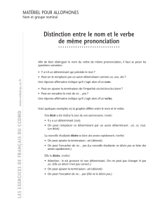 Distinction entre le nom et le verbe