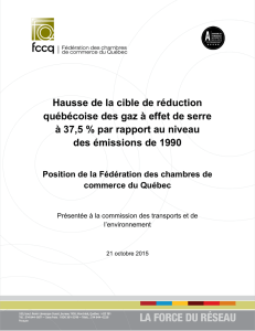Hausse de la cible de réduction québécoise des gaz à effet de serre