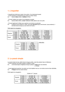 Fiche complète sur l`imparfait et le passé simple