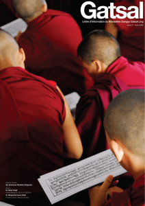 Lettre d`Information du Monastère Dongyu Gatsal Ling