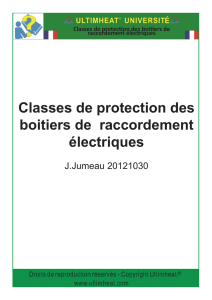 Classes de protection des boitiers de raccordement électriques