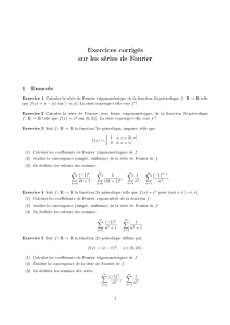 Exercices corrigés sur les séries de Fourier