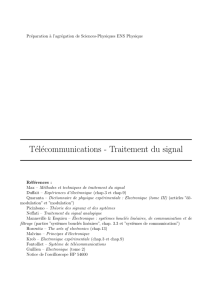Télécommunications - Traitement du signal
