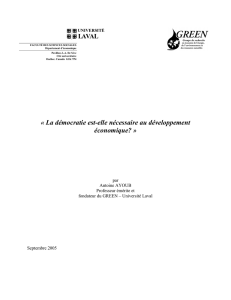 LAVAL « La démocratie est-elle nécessaire au développement