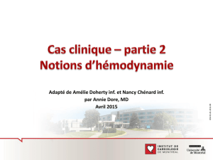 Notions d`hémodynamie Cas clinique – partie 2