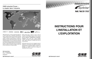 Marathon®, Sprinter®, Sunlyte® Batteries Instructions pour L