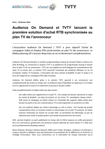 Audience On Demand et TVTY lancent la première solution d`achat