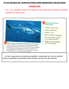 1. Le thon rouge est une ressource exploitée notamment car c`est un