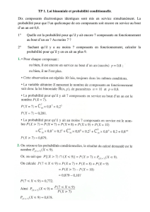 TP 1. Loi binomiale et probabilité conditionnelle. Dix composants