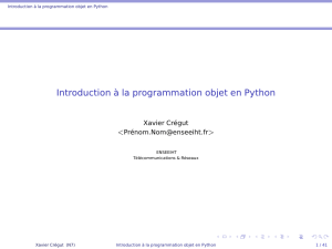 Introduction à la programmation objet en Python