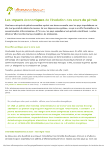 Les impacts économiques de l`évolution des cours du pétrole