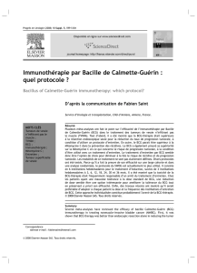 Immunothérapie par Bacille de Calmette