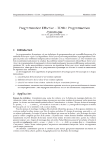 Programmation Effective – TD 04 : Programmation dynamique