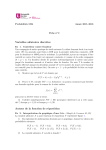 Variables aléatoires discrètes Autour de la fonction de répartition