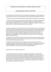 Utilisations des Antivitamine K en pratique médicale courante