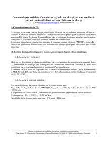 Commande par onduleur d`un moteur asynchrone chargé par une