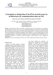 Conception et intégration d`un IP de sécurité pour les architectures