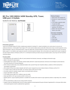 BC Pro 120V 600VA 345W Standby UPS, Tower, USB