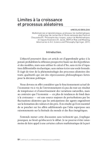 Limites à la croissance et processus aléatoires