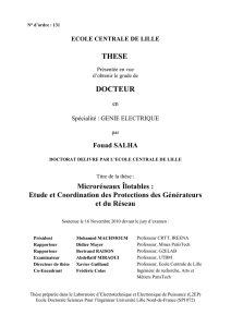 Etude et Coordination des Protections des Générateurs et du