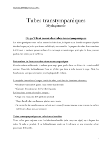 Tubes transtympaniques - Clinique ORL Rive-Sud