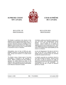 SUPREME COURT COUR SUPRÊME OF CANADA DU CANADA