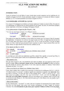 4 LA VOCATION DE MOÏSE Ex 2,23-4,31