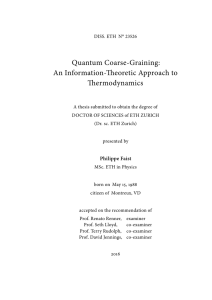 Quantum Coarse-Graining: An Information - ETH E