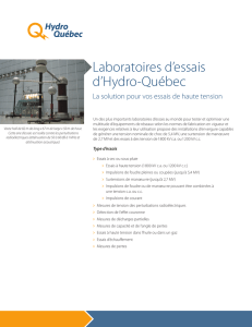 Laboratoires d`essais d`Hydro-Québec : La solution pour vos essais