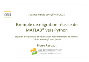 Exemple de migration réussie de MATLAB® vers Python