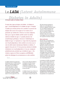 Le LADA (Latent Autoimmune Diabetes in Adults)