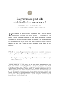 La grammaire peut-elle et doit-elle être une science?