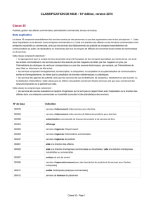 CLASSIFICATION DE NICE - 10e édition, version 2015