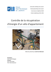 Contrôle de la récupération d`énergie d`un vélo d