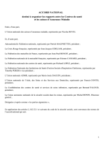 ACCORD NATIONAL destiné à organiser les rapports entre les